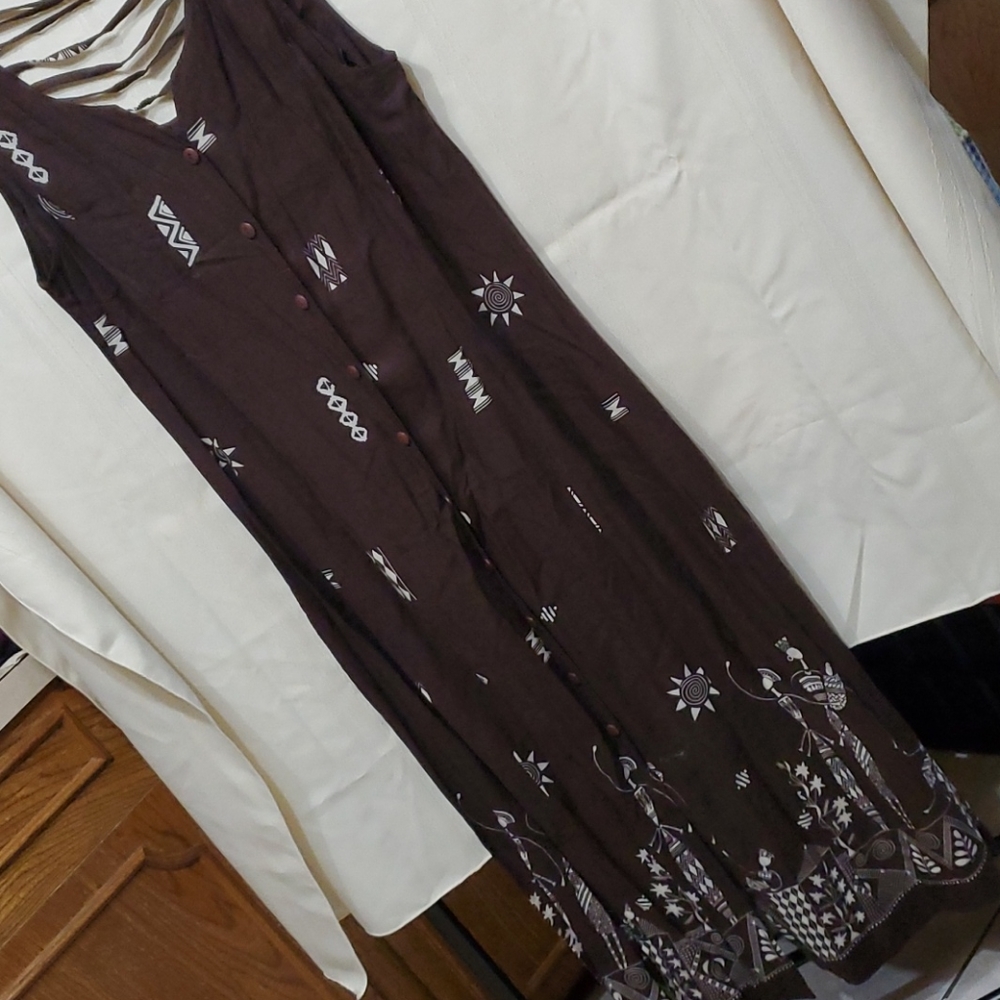 Long Button Front Summer Dress